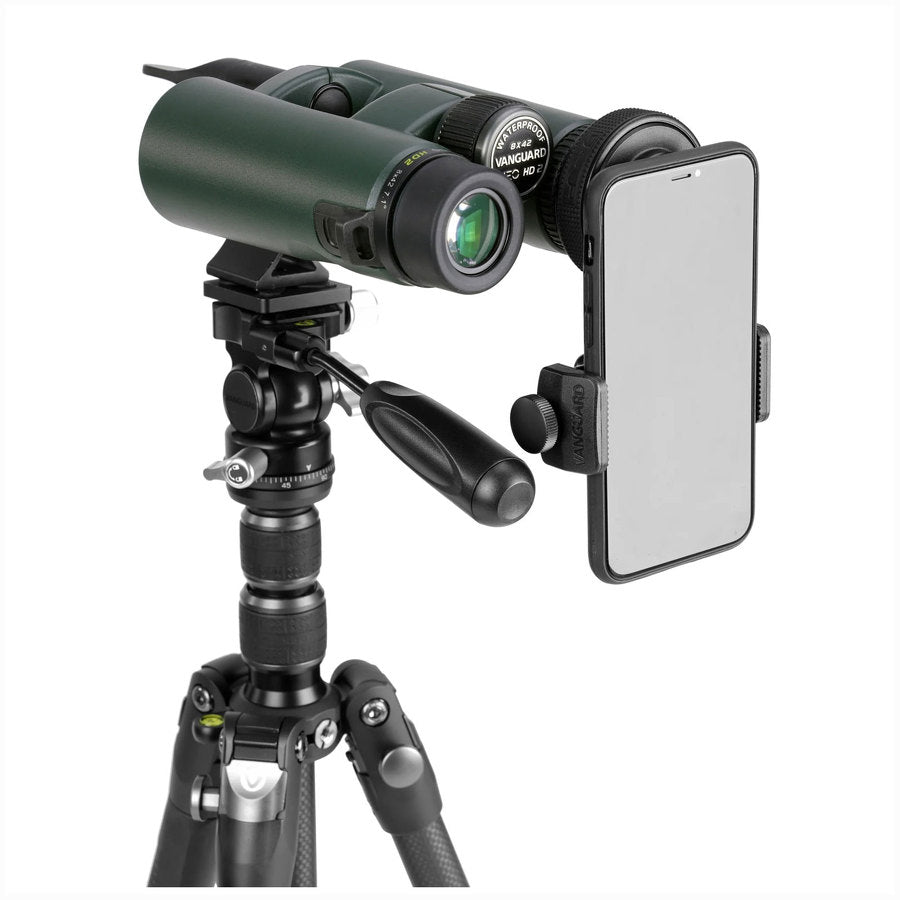 Adattatore universale per digiscoping smartphone/ottica con telecomando bluetooth