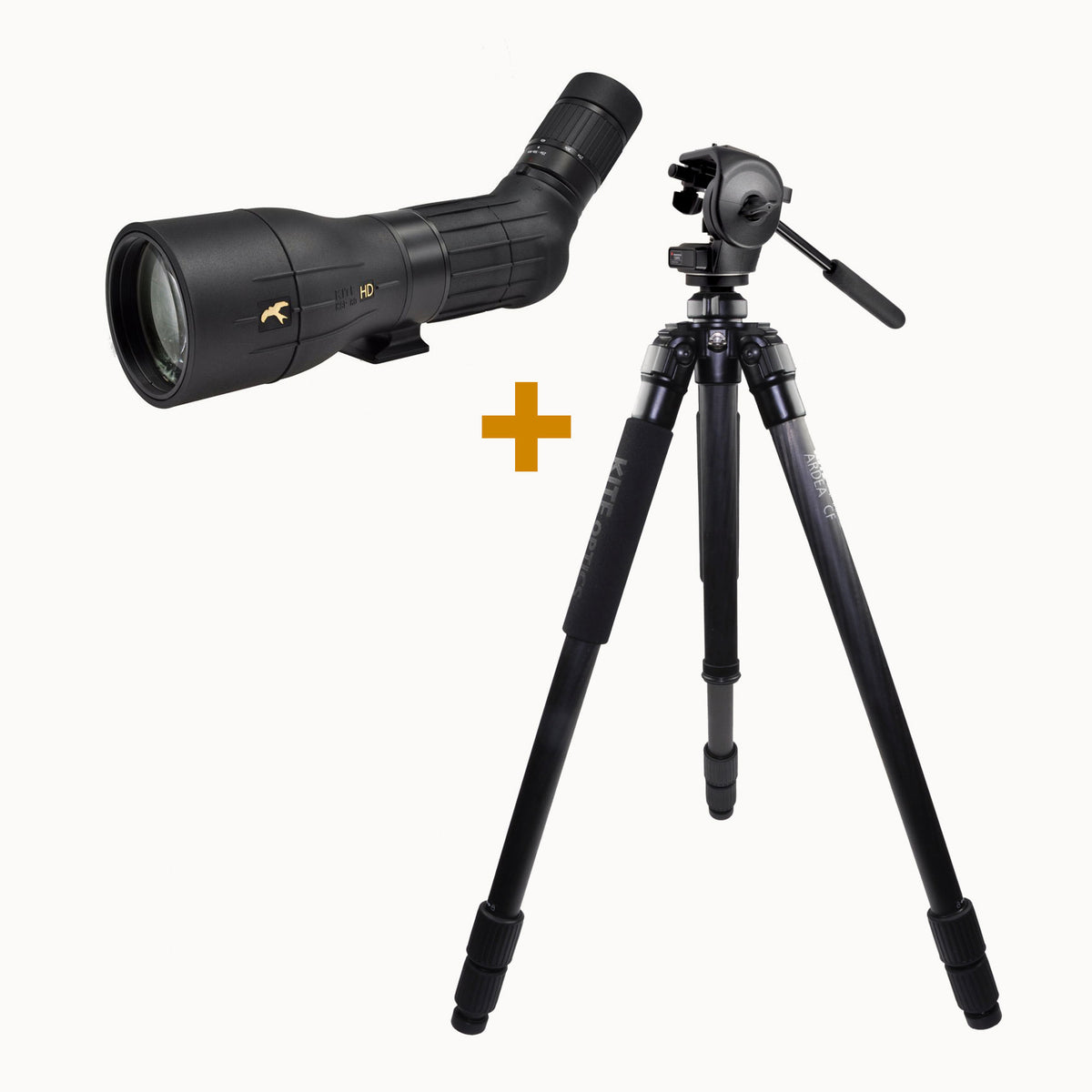 Cannocchiali Kite Optics KSP 80 HD 25-50X80 + Treppiede Ardea CF con testa Manfrotto 128 RC