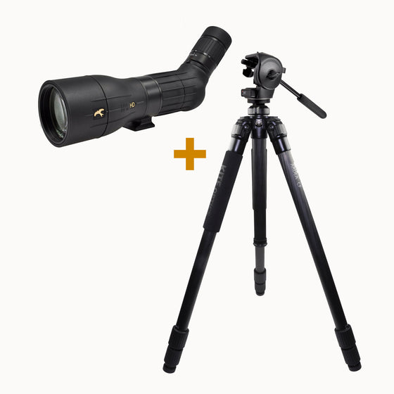 Cannocchiali Kite Optics KSP 80 HD 25-50X80 + Treppiede Ardea CF con testa Manfrotto 128 RC 